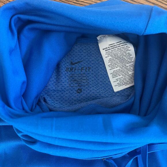 Nike Dri-Fit Blue Turtleneck Long Sleeve Blue Pullover Size Medium - Picture 3 of 5